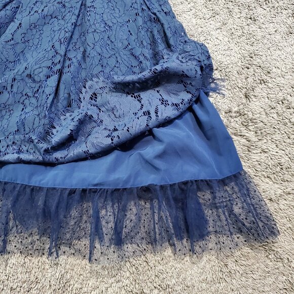 NWT Current Air Twee Blue Lace Sheer Preppy Sleeveless Mini Dress - Small - Picture 8 of 10